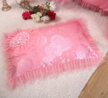 Luxusné svadobné posteľná bielizeň nastaviť 4/6/9pcs hodváb, bavlna Žakárové perinu červená ružová čipka bedlinen prehoz cez posteľ