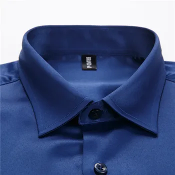 VISADA JAUNA jednofarebné Tričko Mužov Nový Príchod Business Formálne Košele Bežné Značky Oblečenie s Dlhým Rukávom Košieľka Homme 5XL N1169