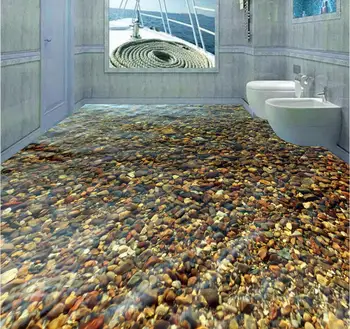 3D betónovej podlahy pvc samolepiace tapety kúpeľňa podlahy tapety Domáce Dekorácie