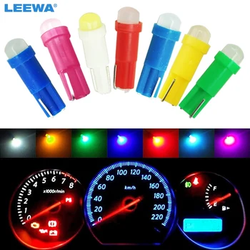 LEEWA 10pcs Auto T5 COB LED Keramická Tabuľa Rozchod Nástroj Klin Base Auto Strane Wedge LED Svetlo, Žiarovka 7-Color #CA5018