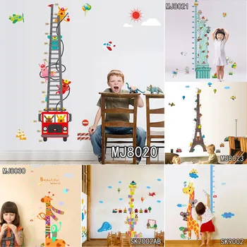 Výška Graf Stenu, Nálepky Domova Cartoon Výška Pravítko Jungle Zvierat Deti Žirafa, Výška Opatrenie Pre Chlapca a Dievčatá Izba