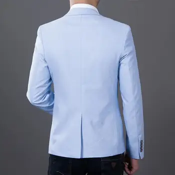 2018 Nové módne dlhým rukávom značky sako Mužov sako bežné kabát slim fit plus Bunda veľkosť M, 5XL čierna modrá veľkoobchod oxford