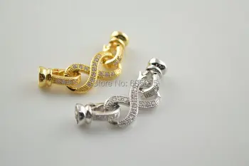 Vysoká kvalita Infinity Kúzlo Náhrdelník Spony Zirkón CZ Korálky dláždené Zlatom a striebornom Módne Šperky Zistenia 10pc/veľa