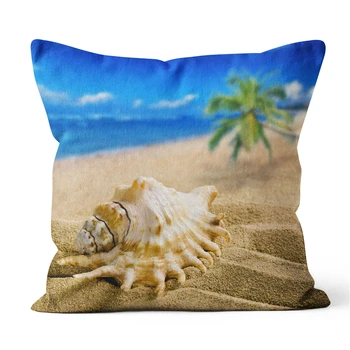 Stredozemné More Pláž Štýl Shell Vankúše obliečka na Vankúš Dekoratívne Morských Hodiť Vankúš 45x45cm Domova