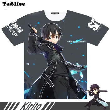 Sword Art Online T-shirt Kirito SAO plne Grafický Cosplay Kostým Anime Módne Muži Ženy T Shirt Tees Nové Cool Dizajn