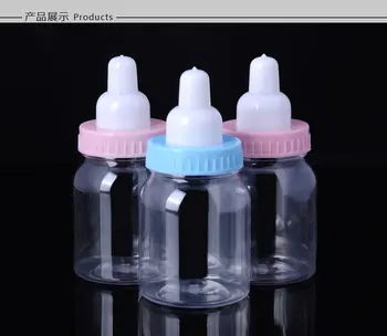 24pcs/veľa 9X4cm Ružová /Modrá Baby Mlieko Fľaše Candy Box Dieťa Kŕmenie Fľašu, Darčeky Box Pre Dieťa Sprcha Krst Dekorácie