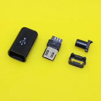 Cltgxdd Ma-015 4 v 1 communly pomocou Micro USB konektor typu Jack,MICROUSB Konektor Chvost Nabíjací konektor, usb konektor, čierna farba