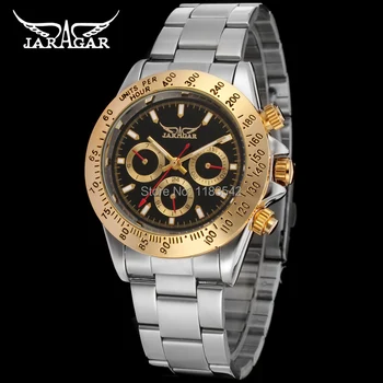 JARGAR JAG6903M4T3 Automatické módne šaty náramkové hodinky strieborné hodinky s nerezovou páskou pre mužov hot predaj zdarma lode