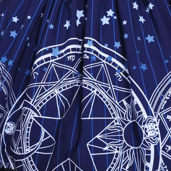 CARDCAPTOR SAKURA Námornícka modrá Gothic lolita Krátke Skladaná Sukňa Moon Star Magic Geometrických Tlač dámske sukne Dospievajúcich dievčat