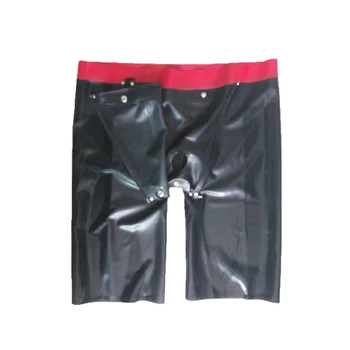 Latex pekné šortky G-string s drážkou a zips fetish codpiece prispôsobiteľné sexy prírodných ručne