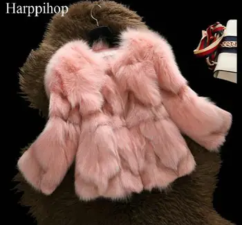 2017 Hot-Predaj Zimný kabát dlhý Prekladané reálne líška Srsť Srsť Luxusné Fox kožuchy Ženy Módne Kožušiny Kabát