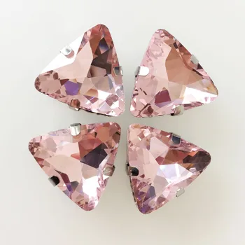 Ružová 20pcs 18 mm tvaru Trojuholníka krištáľové sklo spodkom pazúr kamienkami,šiť na kameň,diy/Oblečenie príslušenstvo