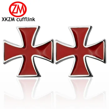 XKZM Šperky francúzske tričko cufflink pre pánske Značky červeného kríža Putá odkaz Luxusné Svadobné Tlačidlo striebro Vysokej Kvality