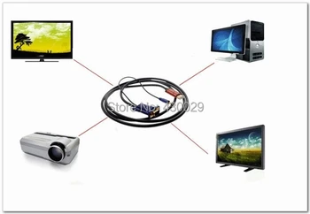 HD Konverzia Kábel HDMI Samec na VGA Muž s 3,5 mm Audio Kábel HDMI / VGA Video Converter, Kábel 1,8 M