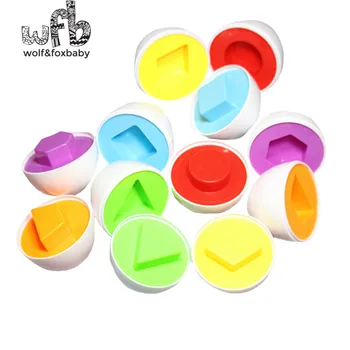 Wholesales 18pcs/veľa Dieťa dieťa vzdelávacie Hračky Párové Twisted vajcia farby&tvar vložiť inteligencie Stavebné Bloky