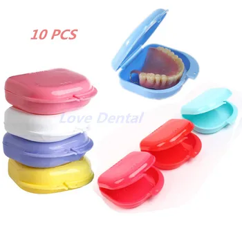 10 Ks Hign Quanlity Kompaktné Farebné Zubné Ortodontická Držiak Box/Prípad mouthguards biteguards protézy Šport Stráže