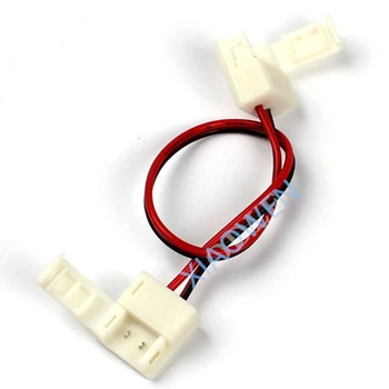 HOT PREDAJ 5 ks 8mm 2 pin led vodotesný pásy konektor pre 3528 jednu farbu nepremokavé pásy, silikónový gél používať pásy