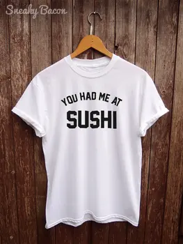 Sushi tričko - vtipné tričká, biele tričká, grafický tshirts, potravinové dary, japonsko oblečenie, dizajnér značky, zábavné sushi-C523