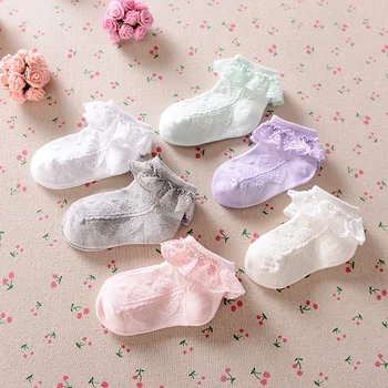 2 páry baby girl čipky ponožky bavlna princezná jar a na jeseň deti čipky ponožky pre 2-10 rokov
