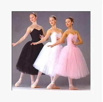 Dospelých Romantický Balet Tutu Nácvik Praxi Sukne Swan Kostým pre Ženy Dlho Tylu Šaty, Biela, ružová, čierna farba