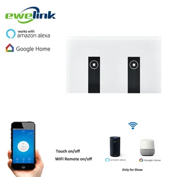 Ewelink NÁS Typu 2 gang nástenné svietidlo smart switch, dotykový ovládací panel, wifi diaľkového ovládania cez mobilný telefón,práca s Alexa/Ewelink