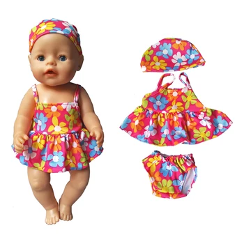 Dieťa narodené zapf bábiky kvet Letné Bikiny + Plávanie Oblek S spp na 18-palcové príslušenstvo pre bábiky baby doll príslušenstvo
