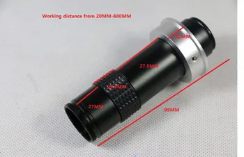 Priemysel Objektívu Max 120X 750mm C-Mount Sklo Objektívu s 50mm Krúžok Adaptér Držiak pre Priemysel Lab Mikroskopom Kamery CCTV