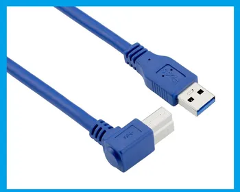90 Stupňov v Pravom Uhle USB 3.0 Muž SOM na USB 3.0 B Typ Mužskej BM USB3.0 Kábel 0,6 m 1m 2m 2FT 3 FT 6 Pre tlačiareň, skener HDD