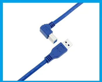 90 Stupňov v Pravom Uhle USB 3.0 Muž SOM na USB 3.0 B Typ Mužskej BM USB3.0 Kábel 0,6 m 1m 2m 2FT 3 FT 6 Pre tlačiareň, skener HDD