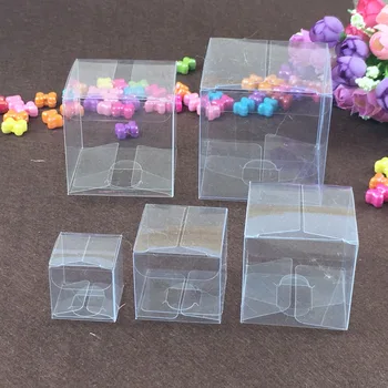 50pcs 4*4*4 cm jasné, plastové pvc box balenie krabičky na darčeky/čokoláda/candy/kozmetické/cake/remesiel námestie transparentné pvc Box