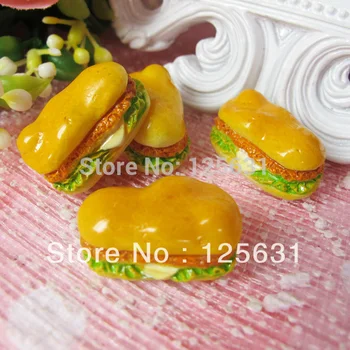 Kawaii Flatback DIY Klasické Prúžok Hamburger Živice Cabochon Scrapbooking Embellishment Dekorácie Remesiel, Takže: 23*15 mm