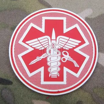 Svietiace Červené DEVGRU zdravotnícki záchranári Vojenské Taktické Morálku 3D PVC patch Odznaky PB928