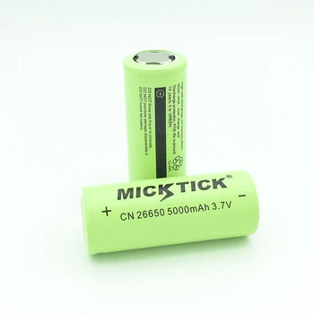 2 KS 3,7 V 5000mAh 26650 MICKTICK Batérie batérie lítium Li Ion Nabíjateľná Veľkú Kapacitu T6 silné svetlo blesku