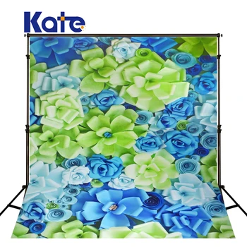 KATE 3D Papierové kvety Stenu Pozadia Svadobné Romantické Pozadie Textílie Modrá Kvetina Textílie Modrá Kvetina pre Fotografovanie Štúdio