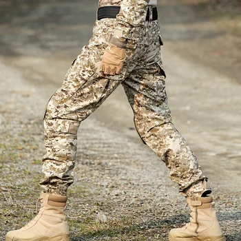 Taktické Nohavice Vojenských Muži Kamufláž Cargo Nohavice Koleno Podložky SWAT Airsoft Army Oblečenie Hunter Práca na Poli Boja proti Nohavíc 9 FARIEB
