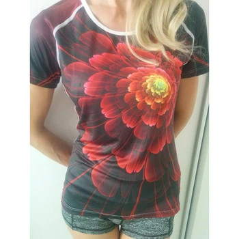 FORUDESIGNS T-shirts Ženy Topy Tees 3D kvetinovým T Shirt Femme T Shirt Ženy, Módne Tričká Vetement Femme Ženské Tričká Top