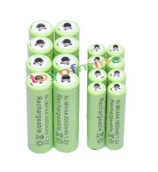 8x AA 3000mAh + 8x AAA 1800mAh 1.2 V, NiMH Zelená Farba Nabíjateľná Batéria Bunky 2A 3A