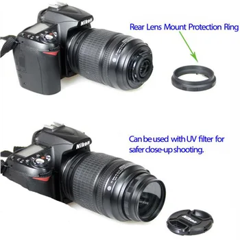 Makro Objektív Zadnej strane Adaptér na Ochranu Krúžok 52MM pre d90 d3200 d3100 d3300 d5100 d5200 d5300 fotoaparát d7000