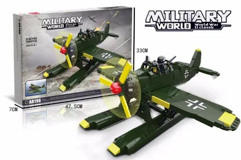 Vojenské ww2 Ar196 prieskumné lietadlo stavebným svetovej vojny vzduchu číselné údaje tehly vzdelávacie hračky kolekcia pre deti darček