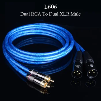 WinAqum Profesionálne Duálne Pozlátené RCA Koaxiálny Audio Kábel Do 2 XLR Samica Zapojte Koaxiálny Adaptér Video Drôt L606 L607