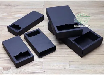10 Veľkosť Black Zásuvky Papierové Krabice Čierna Lepenka Balenie Box HOBBY Ručné Remeselné Jewel Darčekovom balení 100ks\veľa doprava Zadarmo