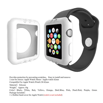 Farebné Silikónové Hodinky Prípade Kryt Ochranný obal pre Apple Hodinky iwatch 38 / 42 MM Série 1 / 2 Univerzálna Smart Hodinky