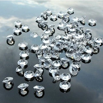 2000pcs Jasné 4.5 mm 1/3 Carat Akryl Diamond Crystal Drahokamy Konfety Svadobné Party Vrchol Tabuľky Scatter Dekorácie