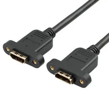 Skvelé-Otázka 5 ks Pozlátené Konektor HDMI 14+1 Medi Žena na Samica Predlžovací Kábel S Otvory pre Skrutky Uzamykateľné Panel Prípojný Kábel