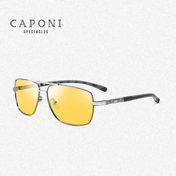Caponi Mužov Photochromic Objektív Pre Deň a Noc Polarizované Drving slnečné Okuliare BSYS8724