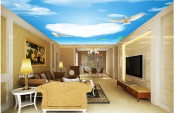 Vlastné 3d fotografie na stenu papier Cloud blue sky dove strop 3d tapeta pre moderné obývacia izba nástenné maľby strop parded abstraktných