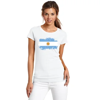 Nostalgické, Ale Móde Argentínu Národnej Vlajky T-shirts ženy Bavlna Bežné Krátky Rukáv Žena T shirt Argentína Fanúšikov Fandiť Top
