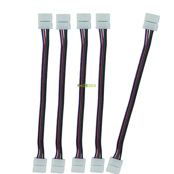 100ks/lot 10 mm 4pin LED RGB Konektor Drôtené káblové PCB zadarmo zváranie 2 konektory pre Solderless LED SMD5050 RGB Flexibilné Pásy