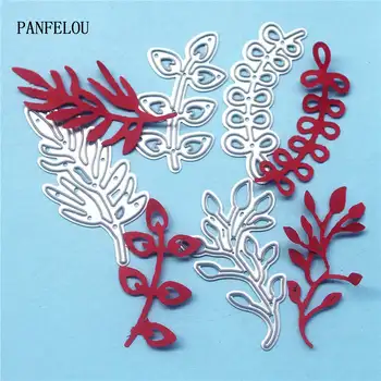 PANFELOU Metal craft Štyri kvet trávy papier die rezanie zomrie pre Scrapbooking/DIY Vianoce svadba Halloween karty