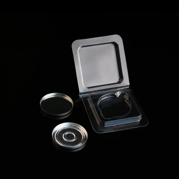 5 pack 37mm Kolo Hliníka, Železa Magnetické pan pot a PVC blister shell pre DIY Eyeshadow, eyeshadow panvice v PVC blister shell.